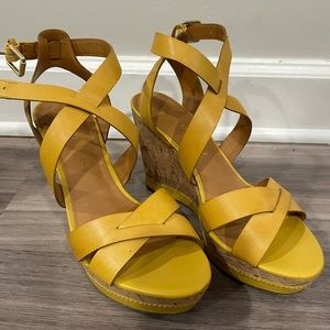Franco Sarto wedge sandals yellow